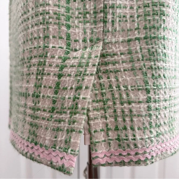 Isabel & Nina Elegant Green Tweed Women's Long Jacket and Skirt Suit, Size 2 - Picture 4 of 16